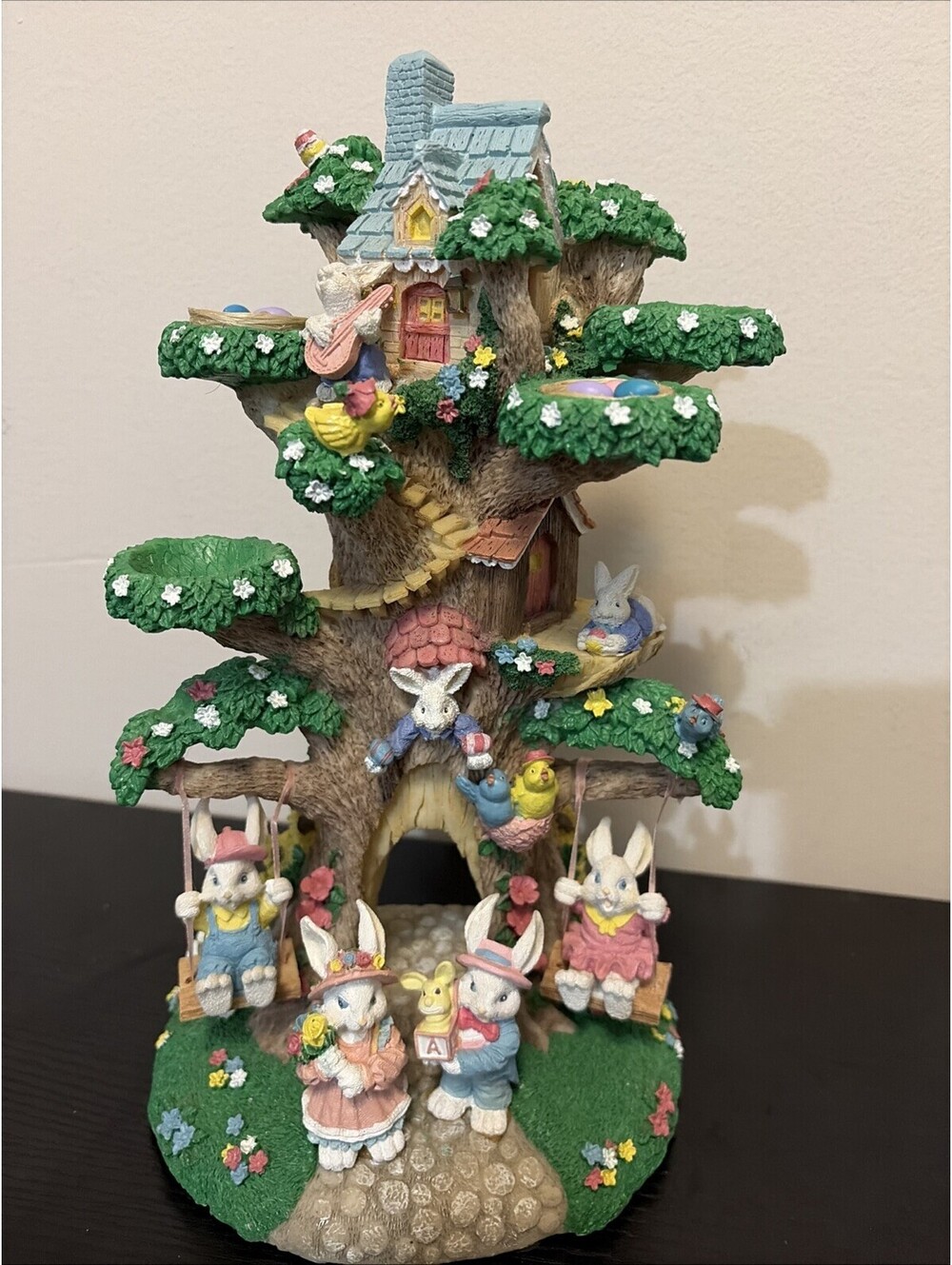 VTG Cottontale Collection Easter Tree Egg Holder Holds 5 Eggs 12"
